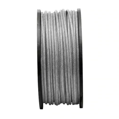 1/4 inch PVC coated steel cable.