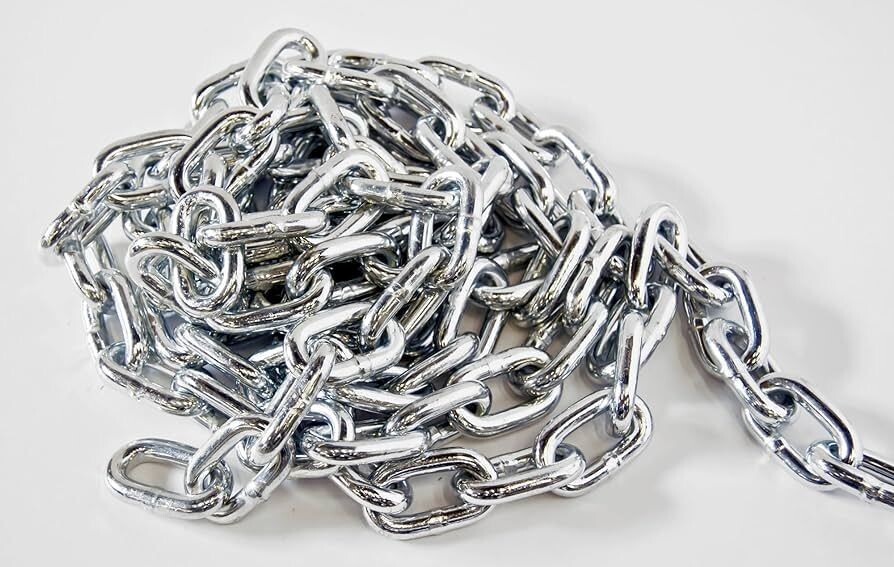 Grade 30 zinc plated chain, 1/4 inch, in a zinc plated finish.