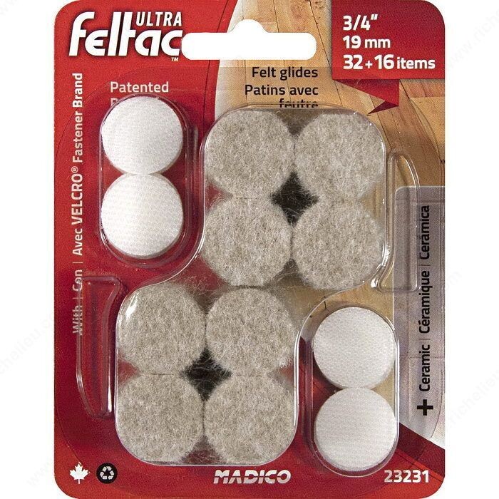 3/4 Inch felt floor saver pad for protecting floors from furniture scratches.