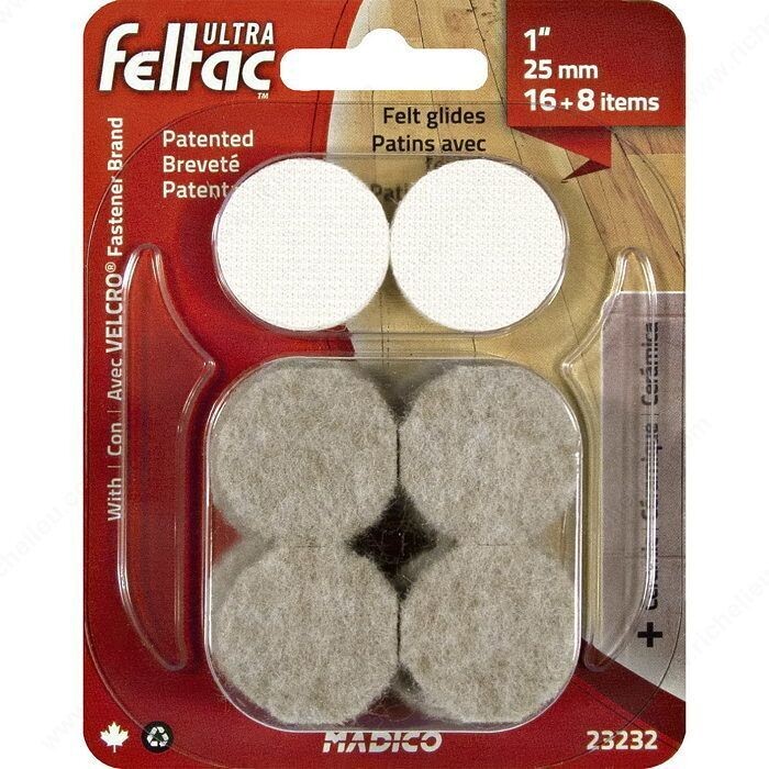 1 Inch felt floor saver pads, pack of 24.