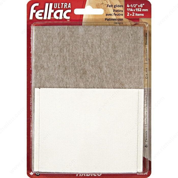 4 inch by 6.5 inch hook and loop fastening sheet.