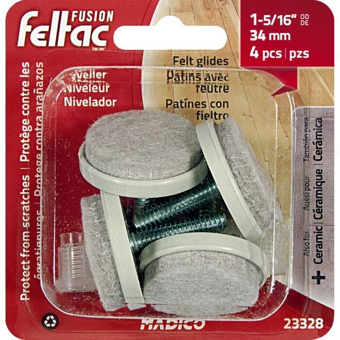 1-1/4 inch felt furniture glides, pack of 4.