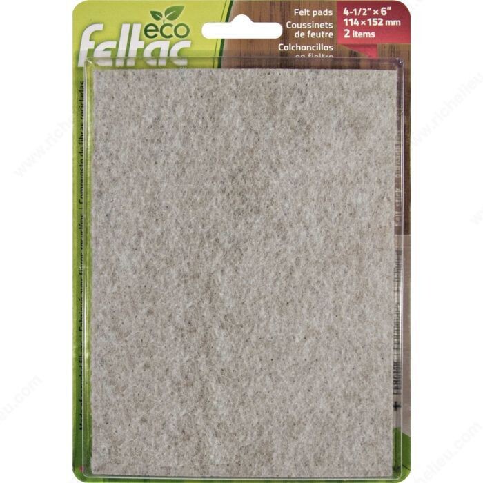 4-1/2 inch by 6 inch Feltac eco self-adhesive felt sheet for protecting floors.
