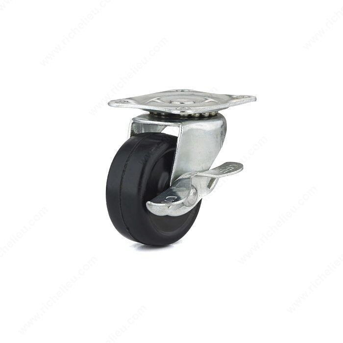 1-1/16 inch rubber caster with locking wheel.