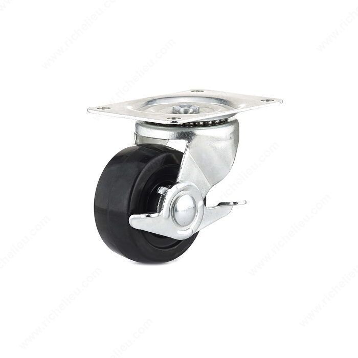 3 inch swivel caster wheel with locking brake, for carts and shop furniture.