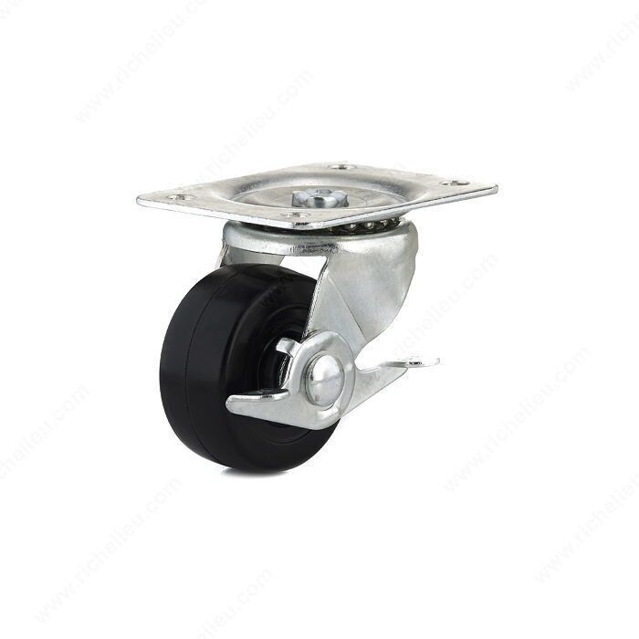 2-1/2 inch swivel caster with brake for carts and equipment.
