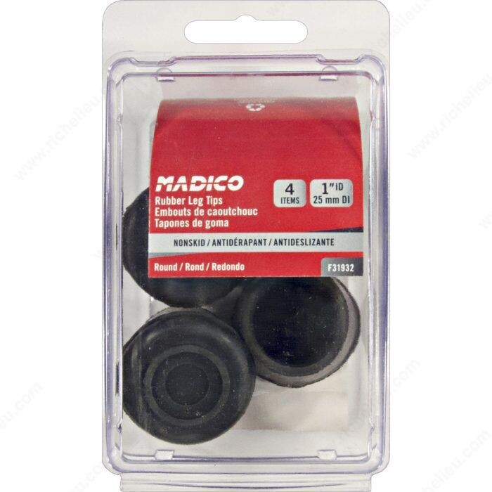 1 inch round rubber furniture leg tip.