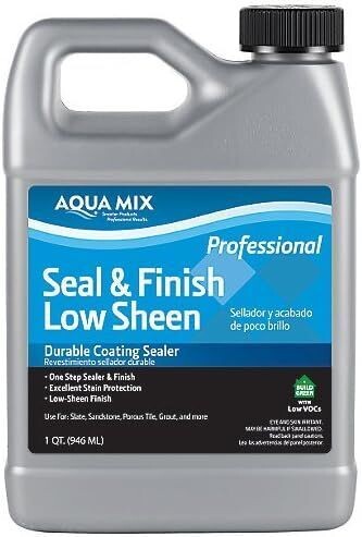 Aqua Mix Seal and Finish Low Sheen, 946ml bottle, for stone and tile floors.