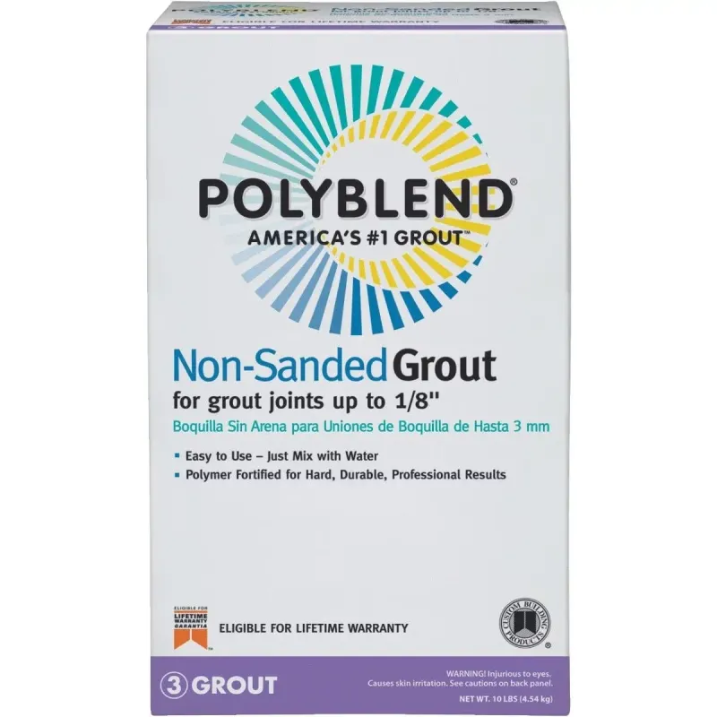 Non-sanded grout in camel colour.