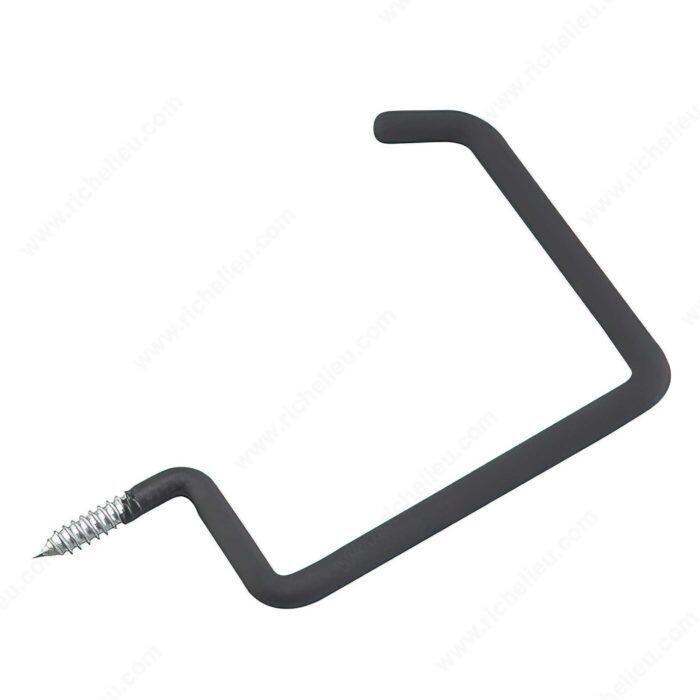 8 inch by 1/2 inch rubberized storage hook for garage organization.