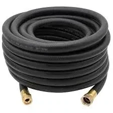 5/8 Inch x 50 Foot Black Water Hose for garden and outdoor use.