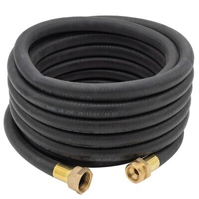 1/2 1/2 inch by 25 foot black water hose.