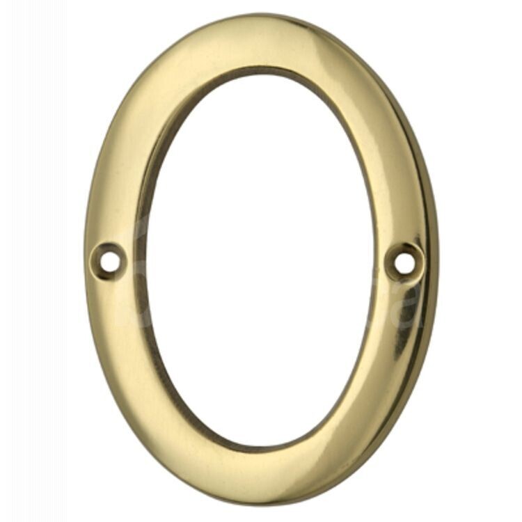 4 inch brass house number 0 for address signage.