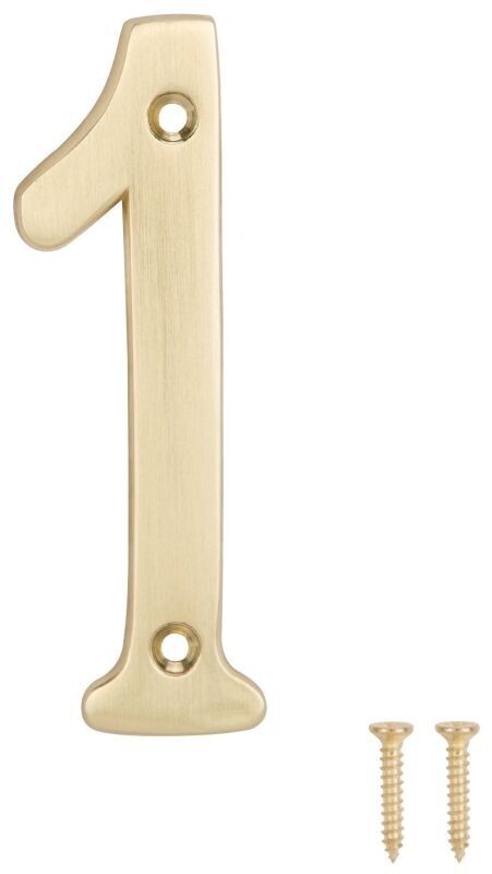 4 inch brass house number 1 for address signage.