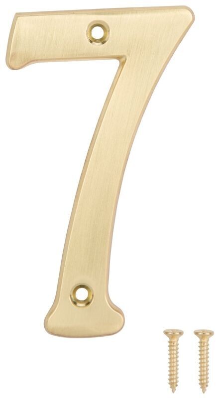 4 inch brass house number 7 for address signage.