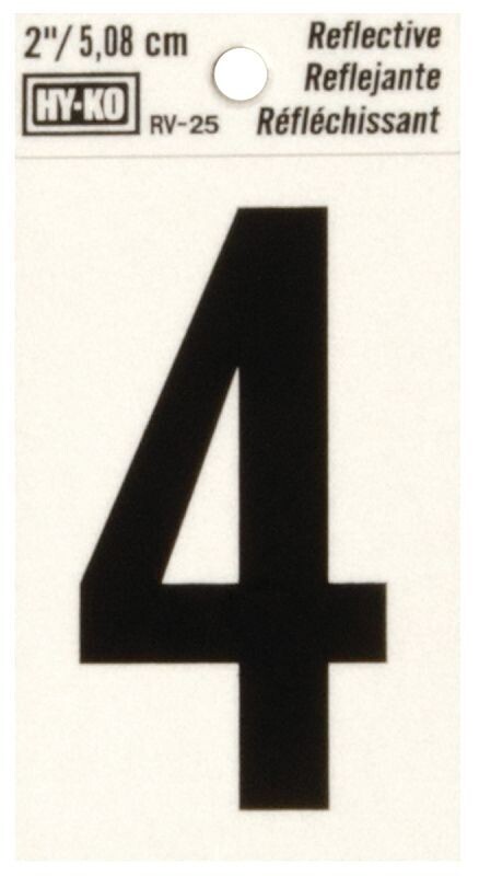 2 Inch number 4 adhesive sticker for address or unit signage.