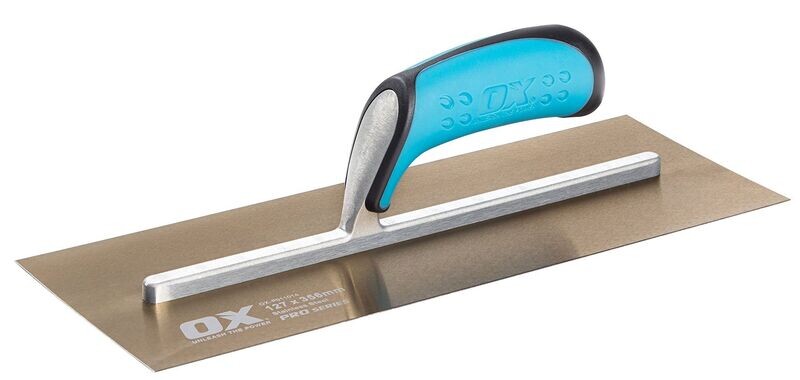 4-3/4 4-3/4 x 11 inch stainless steel trowel for concrete and plaster finishing.