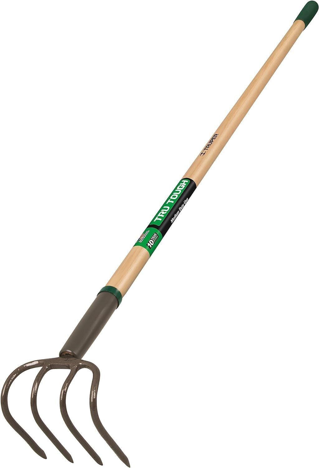 54 Inch Cultivator with a long handle for garden bed preparation.