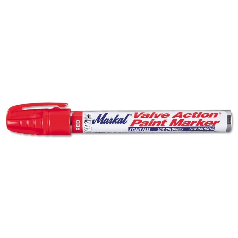 Red Markal paint marker pen.
