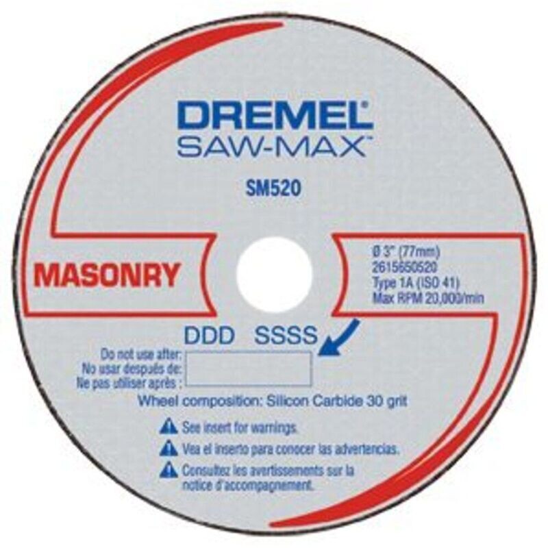 Dremel SawMax masonry cutting wheel for brick, block, and stone.