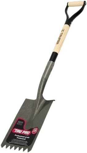 30 inch roofers shovel with a wooden handle for shingle tear-off.