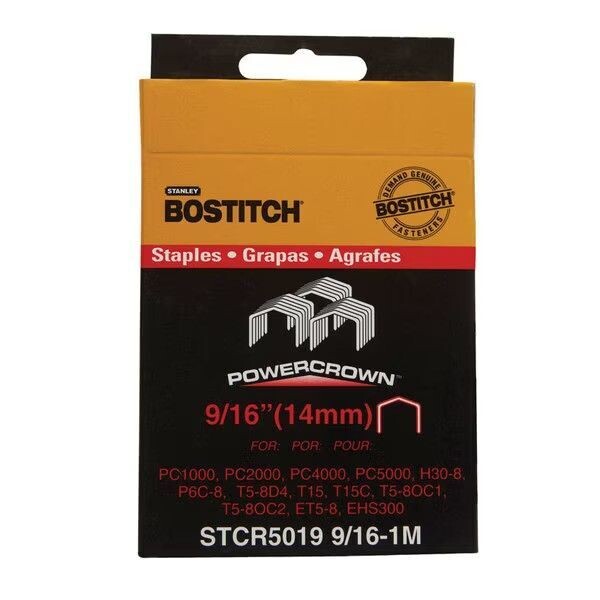 9/16 9/16 inch Bostitch crown staples for stapling and fastening tasks.