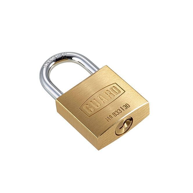 Guard 1 inch brass padlock, keyed alike.