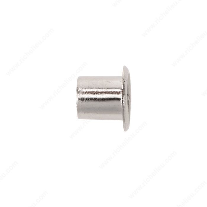 7MM METAL SHELF PIN SLEEVE NICKEL 7mm Metal shelf pin sleeve in nickel for cabinet and shelving pin holes.