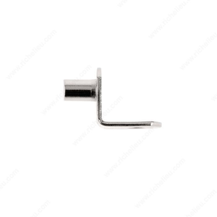 ANGLE SHELF SUPPORT 5MM NICKEL Angle shelf support in a 5mm nickel finish for cabinet shelving.