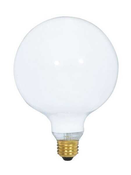 40 watt white G40 globe lamp for decorative light fixtures.