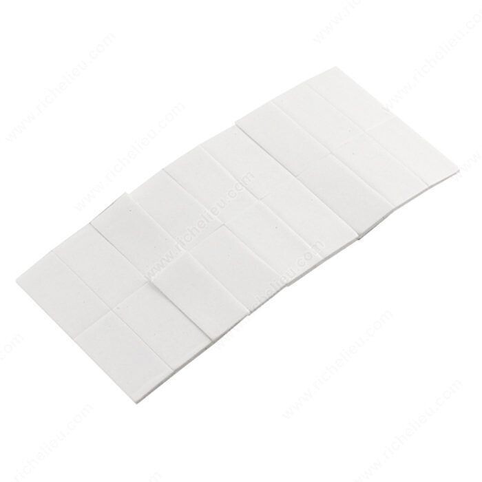 Double sided adhesive mounting pads for lightweight items.
