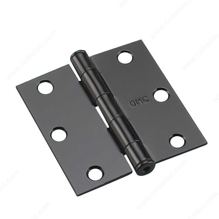 3 3 inch square corner butt hinge in black finish for doors and cabinets.