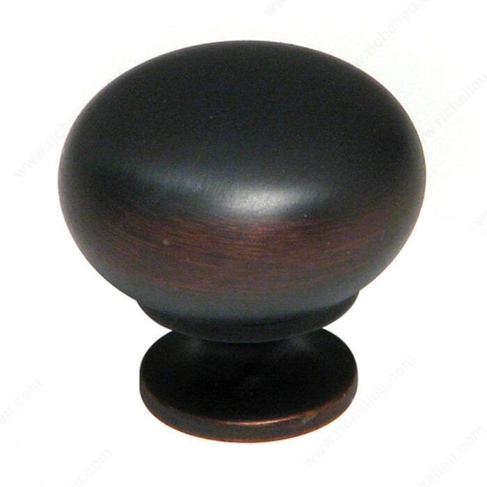 1-1/4 inch brushed bronze cabinet knob pull.