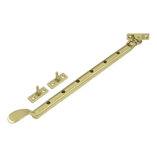 13 Inch Casement Stay Colonial Brass. Holds casement windows open at a chosen angle.