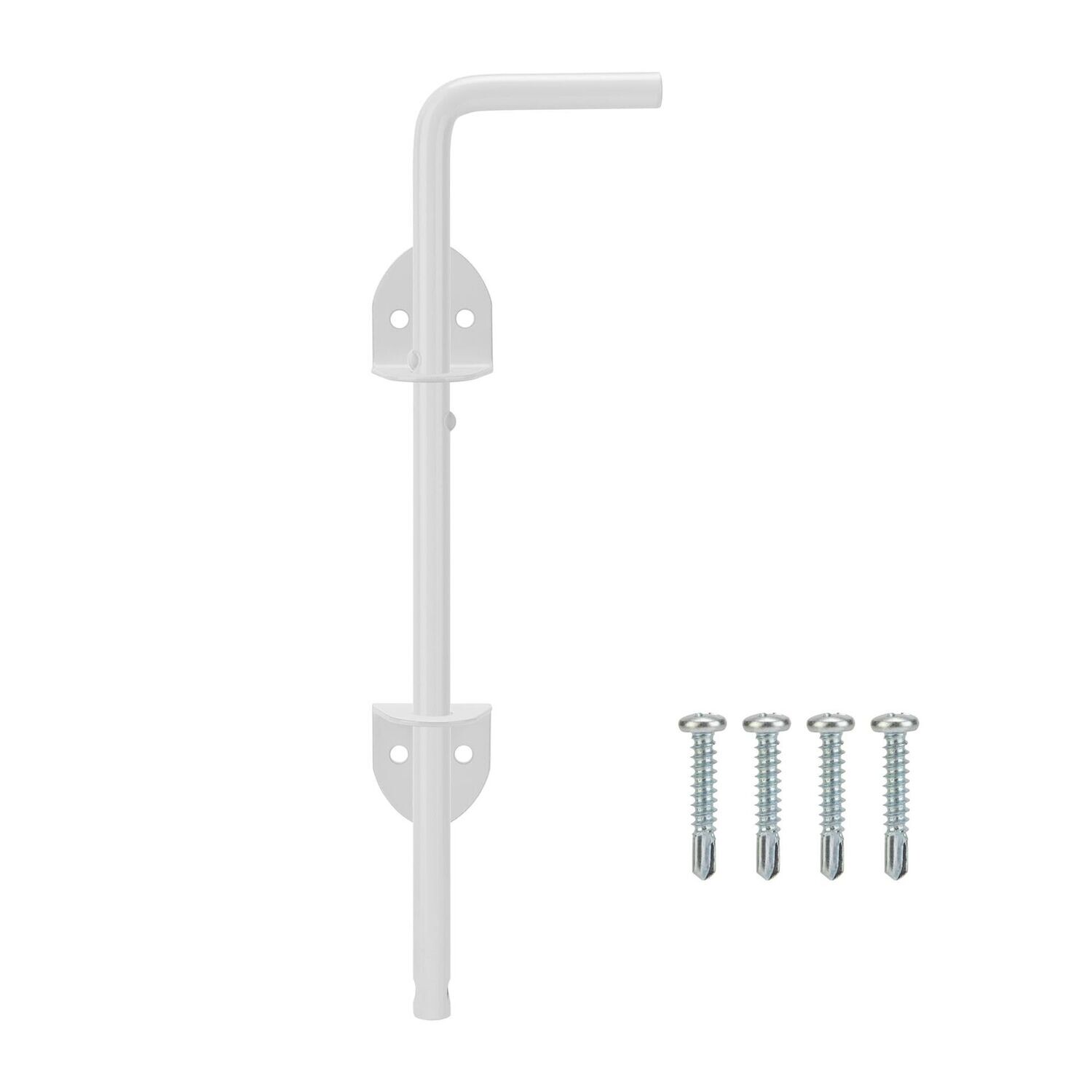 12 Inch galvanized cane bolt for securing gates and shed doors.