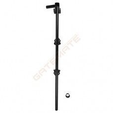 24 24 by 5/8 inch black cane bolt for securing gates and shed doors.