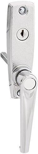 Garage door handle and key cylinder lock assembly.