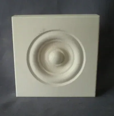 3.5 Inch MDF rosette in contemporary style for door and window trim corners.