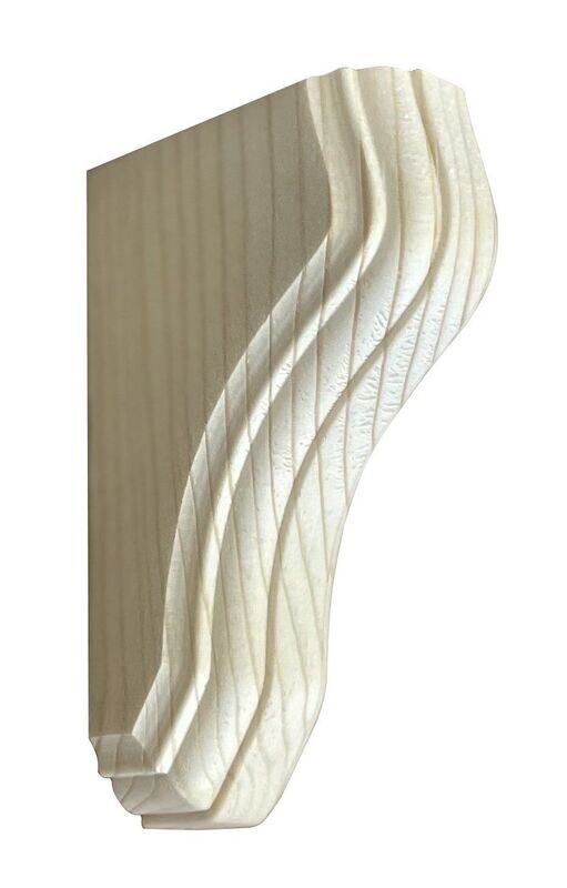 2-3/4 inch by 4 inch pine mini bracket for supporting small shelves.