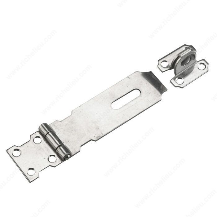 4-1/2 inch stainless steel hasp for gates and shed doors.