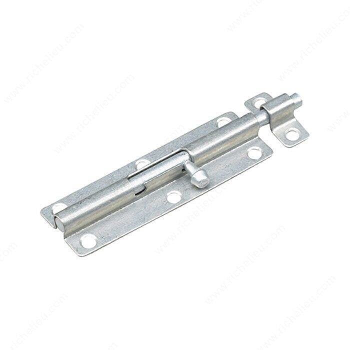 6 inch galvanized barrel bolt for securing gates and doors.