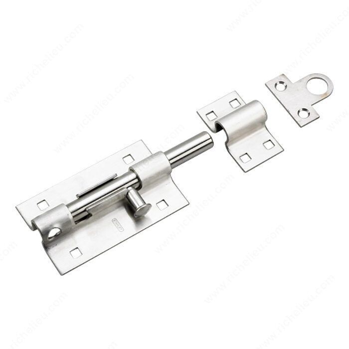 5 inch stainless steel barrel bolt for gates and shed doors.