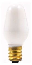7W NIGHT LIGHT BULBS WHITE 7 watt white night light bulb for hallways and bedrooms.