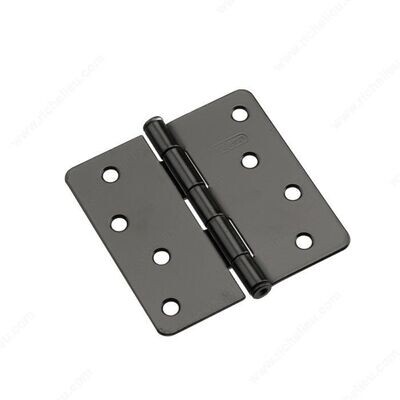 4 4 inch black butt hinge with 1/4 inch radius corners for interior doors.