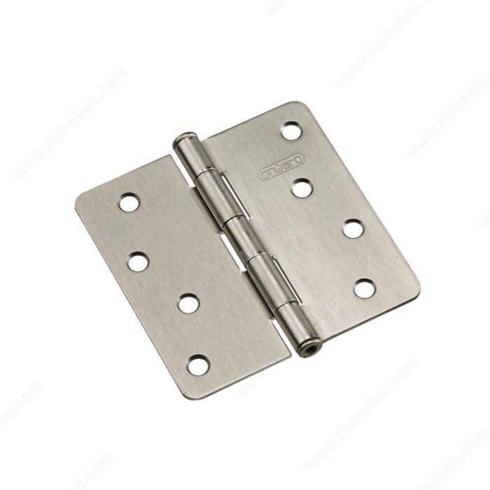 4 inch brushed nickel butt hinge with 1/4 inch radius corners for doors.