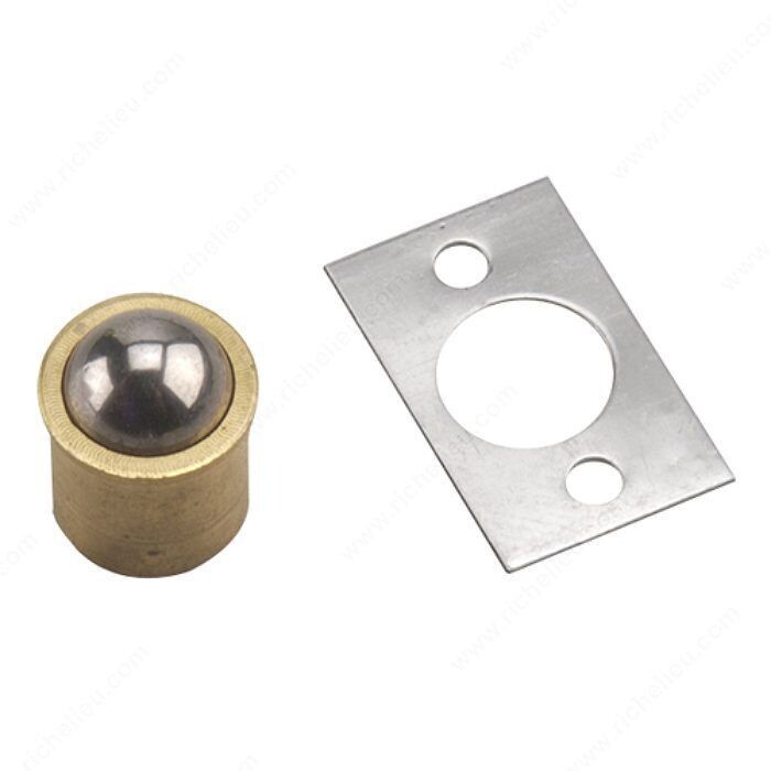 3/8 Brass bullet catch, 3/8 inch, for cabinet and closet doors.
