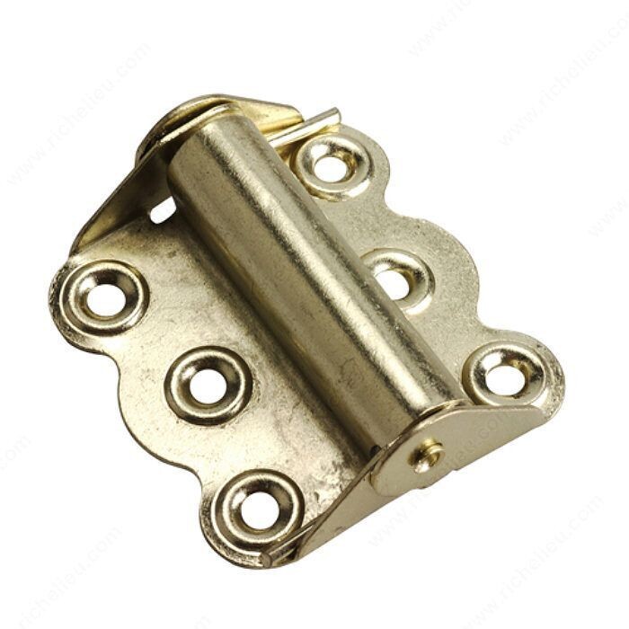 3 inch spring hinge in brass finish, for self closing screen and storm doors.