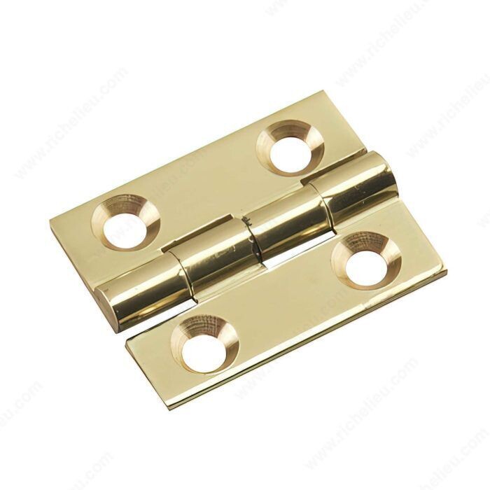 1 inch by 3/4 inch solid brass narrow hinge.