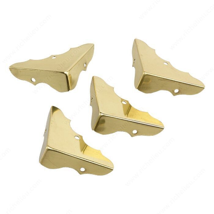 1-3/4 inch solid brass decorative box corner.