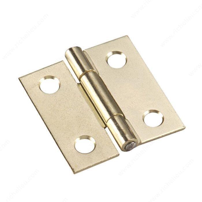 1-1/2 Inch brass narrow butt hinge for cabinets and doors.